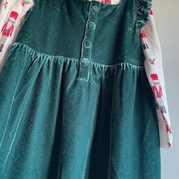SAMMY + NAT Nutcracker Print Top And Green Velvet Dress  Set... Size 18-24 Month - Picture 3 of 5